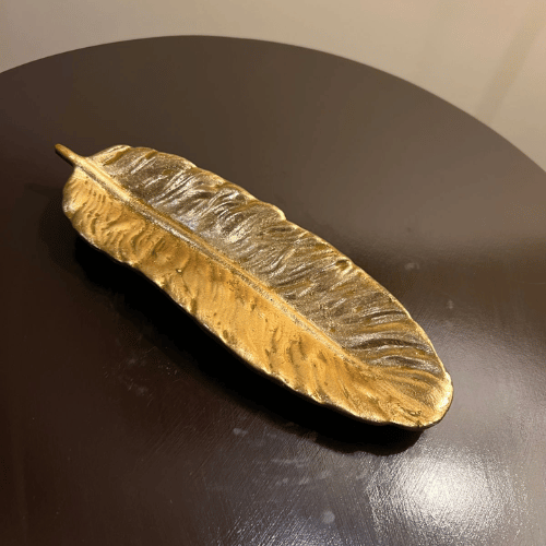 Feather Tray Gold | Jewelry Dish | Trinket Tray