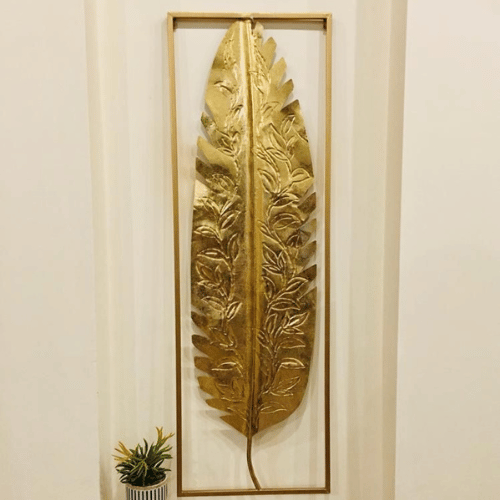 Golden Feather Harmony Wall Art